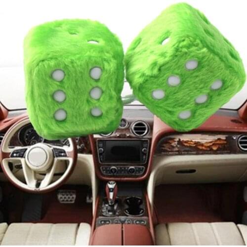 Car Pendant Colorful Plush Dice Washable Beautiful Auto Decoration Vehicle Rear View Mirror Hanging Ornament Home Decoration