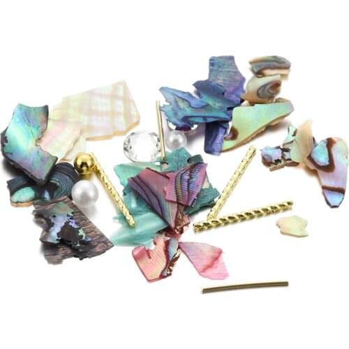 1 Box Multi-color Abalone Shell Nail Art Resin Fillings Material Fragments Texture Natural Sea Shell For Diy Jewelry Accessories