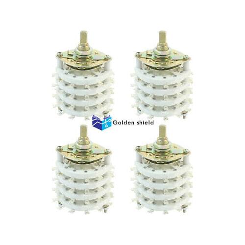 4PCS KCT4X11 Band Channael Rotary Switch 4P11T 4 Pole 11 Position Four Decks