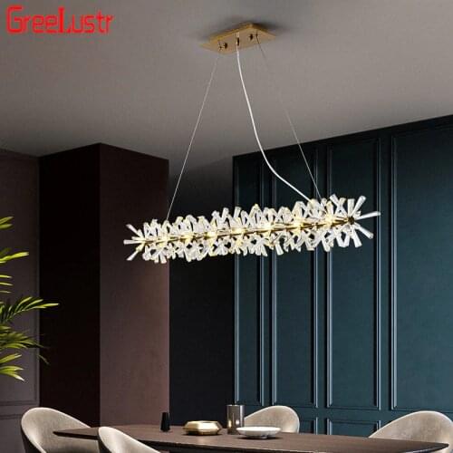 Nordic K9 Crystal Led Chandelier Light Luxury Gold Pendant Lampara Bar Suspension Luminaire Loft Chandelier Light Fixtures