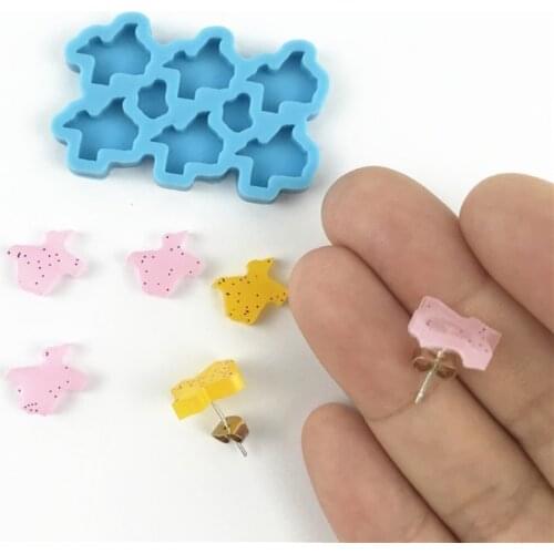 T5UF 2 Pcs/Set Crystal Epoxy Resin Mold Earring Pendant Silicone Mould DIY Crafts Jewelry Ear Dangles Decorations Making Tools