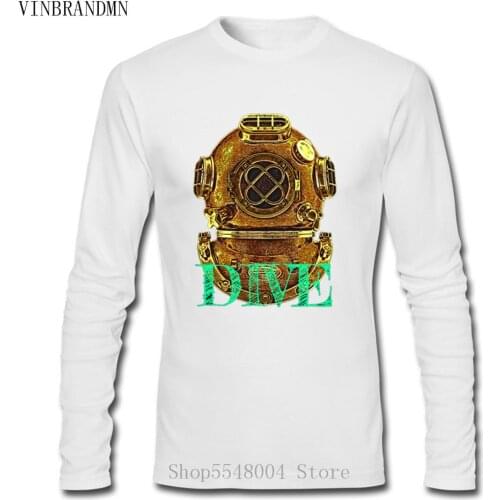 Vintage Diving Design Streetwear Tshirts 2020 Novelty Mens Fashion Scuba Tee Shirt Deep Sea Diver Organic Cotton Unisex T Shirt