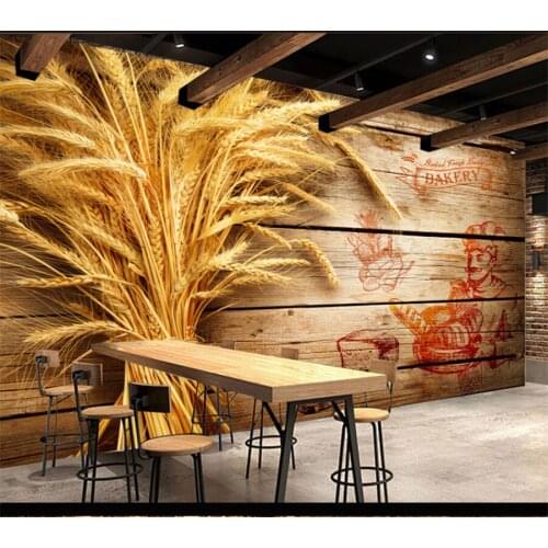 Wellyu Customized large 3d wall picture package shop personalized wheat ear background bedroom background wallpaper