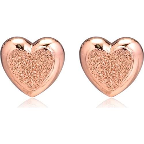 Matte Brilliance Hearts Rose Golden Earrings for Women Fashion Charm Female Daisy Shine Earrings Hot Sale Girls Earrings Jewelry