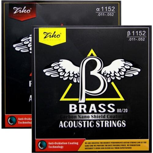 ZIKO Coating Acousric Strings BRASS 80/20 / PHOSPHOR BRONZE .011-.052 Carbon nano shield coating