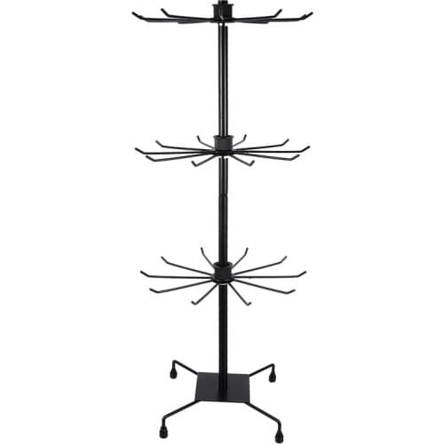 1Pc Metal Hat Display Stand Rotating 3-Tier Cap Storage Rack Headwear Rack