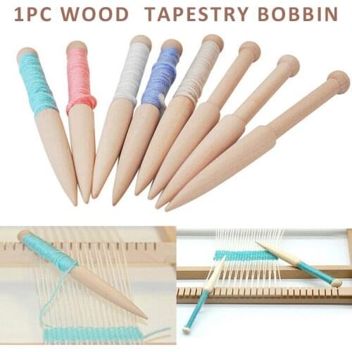 1PC DIY Weaving Tool Wood Woven Sweater Scarf Tapestry Bobbin Crochet Hook DIY Loom Tools 16.5 cm