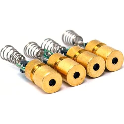 100pcs 650nm 5mW Red Mini Spring Dot Diode Module Head 6x25mm DC2.7-5V Laser Module Sight DIY