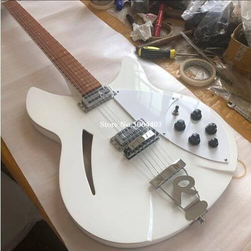 12 string guitar, 360 electric guitar, white paint, rosewood fingerboard with varnish gloss, half-empty core guitar, free shippi