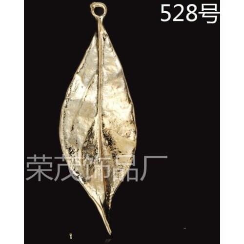 50PCS 48*16MM Gold Color Plated Zinc Alloy Leaves Charms Diy Handmade Jewelry Findings Jewelry Accessories Wholesale