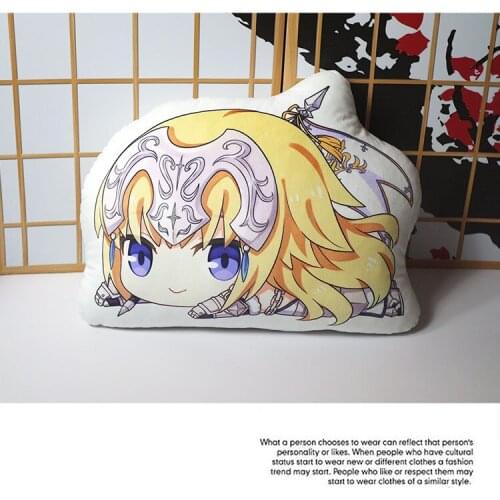Anime Fate grand order plush pillow toy short plush fatego saber stuffed cute doll double sided pillowcase toy gift