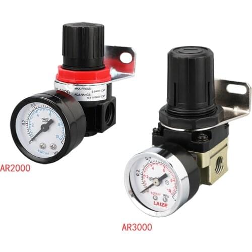 AR2000 AR3000 G1/4'' 6mm 8mm 10mm 12mmAir Control Compressor Pressure Relief Regulator Valve with Fitting