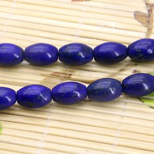 !Lapis lazuli olive shape loose beads 8x12mm 15" DIY wholesale fit jewelry making handmade design gift