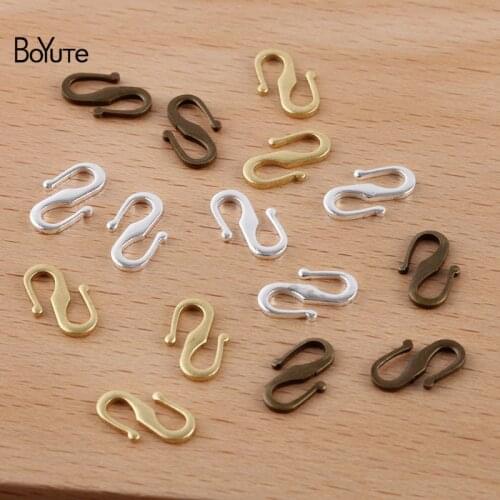 BoYuTe (1000 Pieces/Lot) 7*12MM Metal Brass S Shaped Clasp Hook Factory Supply Handmade Diy Jewelry Clasps Findings