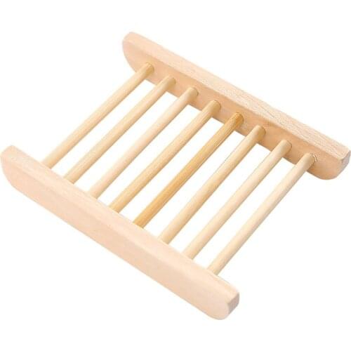 Wooden Soap Dishes Tray Holder Storage Soap Rack Plate Box Container Drain Rack Holder Portable Bathroom Soap Dish Storage Box
