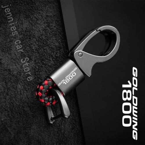 For honda goldwing 1800 gl1800 2018 2012 2005 motorcycle accessories Exquisite metal leather cord keychain rotate custom