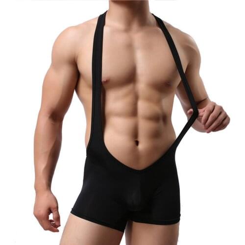 Men Undershirts Stretch Tight Unitard Leotard Sexy Wrestling Singlets Teddies Bodywear Lingerie Gay Suspender Jockstrap Jumpsuit