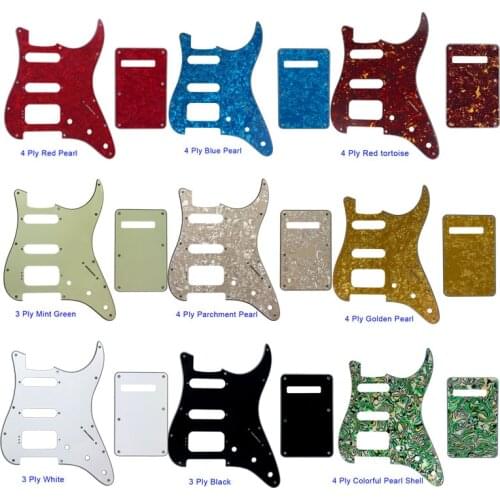 Quality Guitar Parts -For US Fd 11 Screw Holes MIM Start SSH Humbucker Guitar Pickguard & Back Plate Scratch Plate