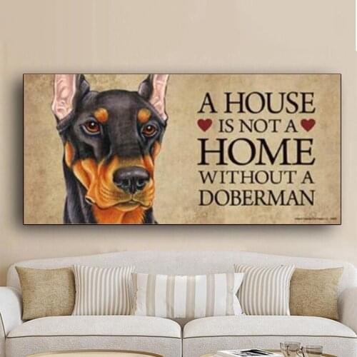 Animal picture doberman dog 5d diy diamond painting Cute pet mosaic full square Round diamond embroidery gift stitch P102