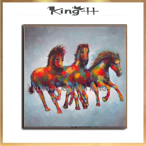 Beatiful 3 home decor horse Hand painted oil painting animals drawing coloring on canvas oil painting modern wall art best gift