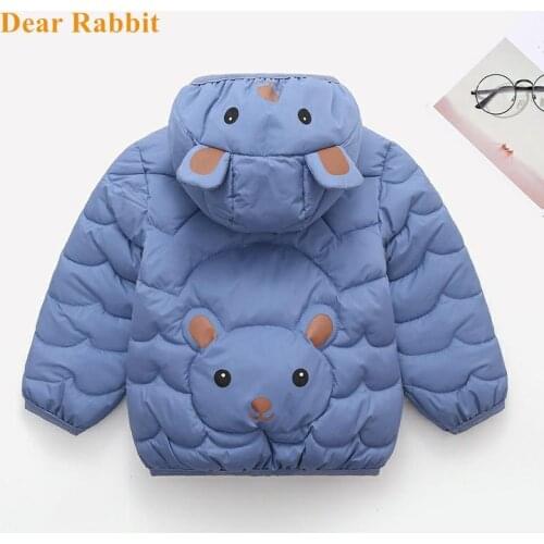 Cute Baby Girls Jacket Kids Boys Light Down Coats With Ear Hooded autumne Spring Girl winter Clothes Infant Childrens Clothing