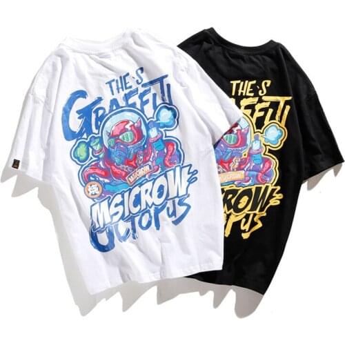 Mens Harajuku Urban Style Printed Summer T Shirt Male 2020 Funny Graffiti Casual Hip Hop Tees Oversize T-shirts For Male