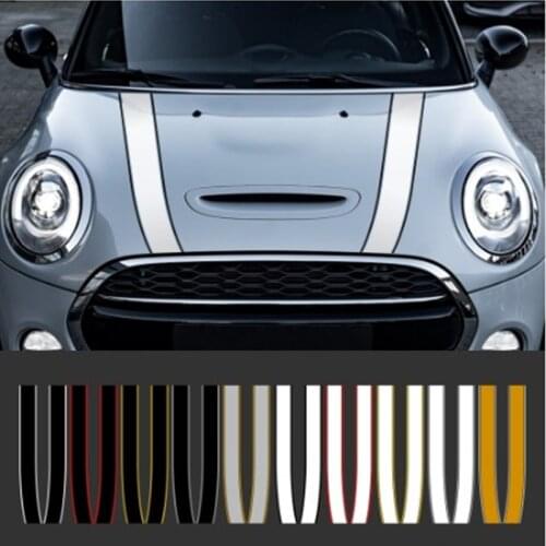 Car Bonnet Stripes Hood Sticker Engine Cover Rear Trunk Body Decal For MINI Cooper R56 R57 R58 R59 F55 F56 F57 JCW Accessories