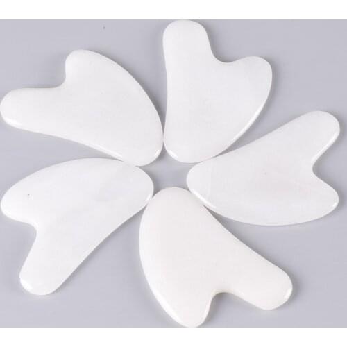 Jade Scraping Tool Facial Gua Sha Natural White Stone Body Massage China Traditional SPA Face Healing Health Care Beauty Crystal