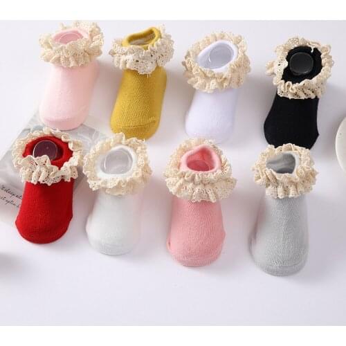 Bobora Baby Girls' Princess Thin Cotton Socks Dress Socks Non Slip SWarm Floor Socks Spring And Autumn