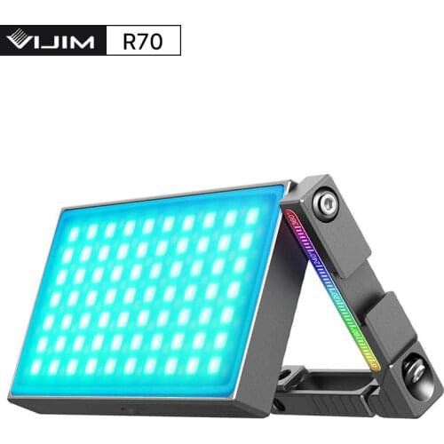 VIJIM R70 Full Color RGB Video Light 2700k-8500k 5000mAh Photography Studio Light 1/4'' Magic Bracket Cold shoe Pocket Light