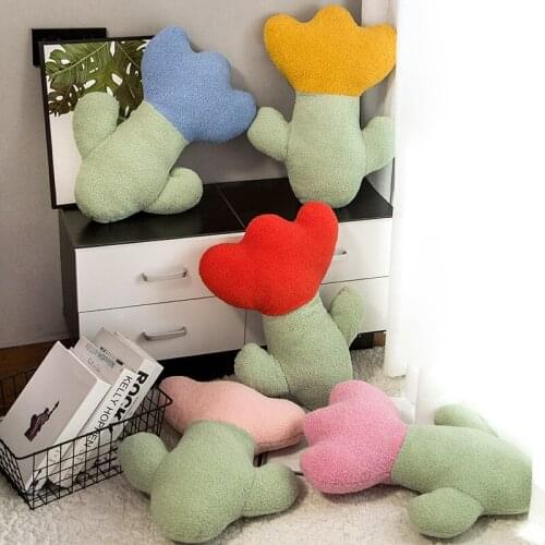 55cm Lifelike Tulip Plants Plush Stuffed Decoration Toy Soft Bookshelf Decor Doll Potted Flowers Pillow Cushion for Girls Gift