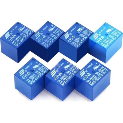 1PCS Relay SRD-DC-SL-C 5 pin 3/5/6/ 9/12/24/48v T73 10A 1 switch Communication relay Electromagnetic relay Direct current (dc)