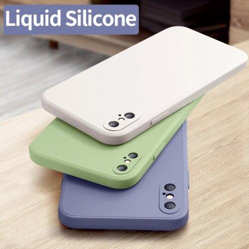 Luxury Original Lens Protection Shockproof Soft Liquid Silicone Phone Case For iPhone X XS MAX XR 11 12 Back Cover Fundas Coque