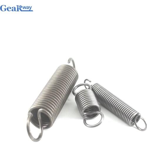 Gearway 2pcs 1mm Thickness 8mm OD Extension Spring Small Tension Springs 150/160/180/200/220/300mm Steel Long Extension Spring