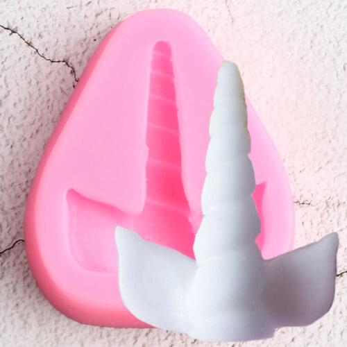 Unicorn Silicone Molds DIY Horn Ears Baby Birthday Cupcake Topper Fondant Cake Decorating Tools Candy Chocolate Gumpaste Moulds