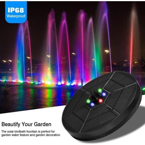 6V/3.5W Solar Fountain Colorful LED Lights Swimming Pools Floating Garden Fountain Pump Pond Lawn Decor Bird Baths Decoration