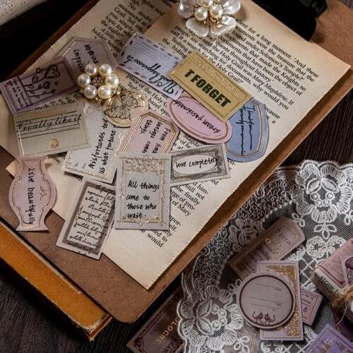Dimi 30 Pcs/Lot Retro Label Series Sticky Notes Journaling Scrapbooking DIY Decorative Collage Background Paperlaria Stationery