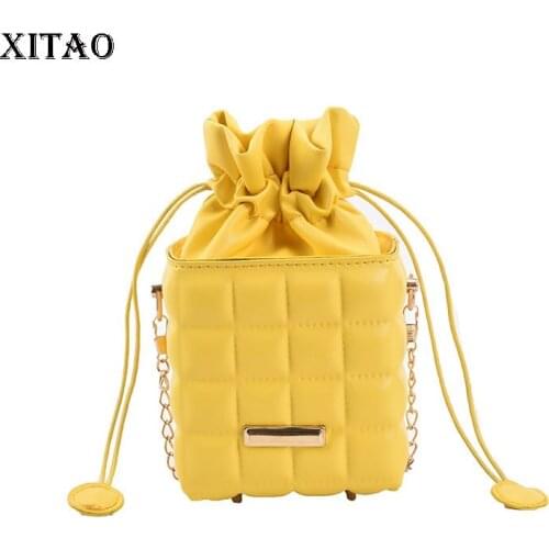 XITAO New Mini Shoulder Bags Square String Bucket Bag Fashion Solid Color Simplicity Temperament All-match Women WMD3251