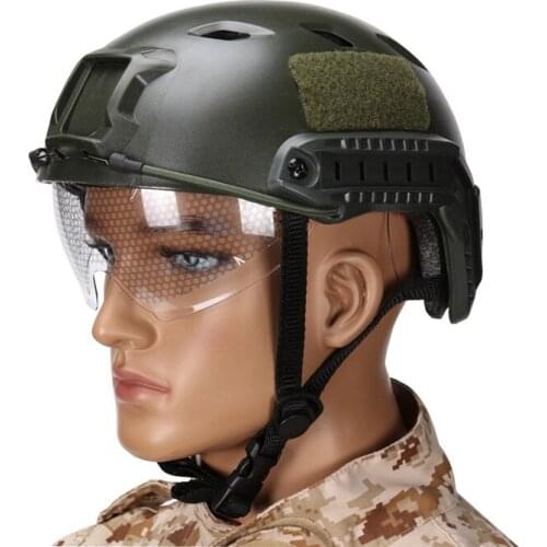 War Game Fast Helmet with Wing Goggles Tactical Helmet Cover with Vent Painball CS Riding Hunting Protective Lightweight Helmet