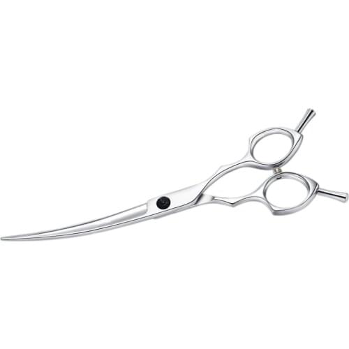7 Inch Right and Left Handed Japanese 440C Hair Cutting Dog Pet Stainless Steel Grooming Up Curved Scissors