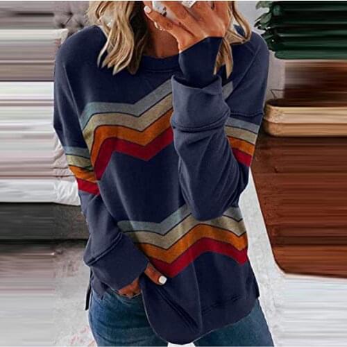 Womens Long Sleeve Blouse 2021 Ladies Jumper Pullover Tops Striped Bare Shoulder Blouse Autumn Winter Elegant Woman Tops Hot