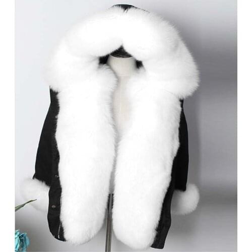 NEW Long Parkas Winter Jacket Women Real Fur Parka Natural Fox Fur Liner Duck Down Coat Double Face Wear Streetwear