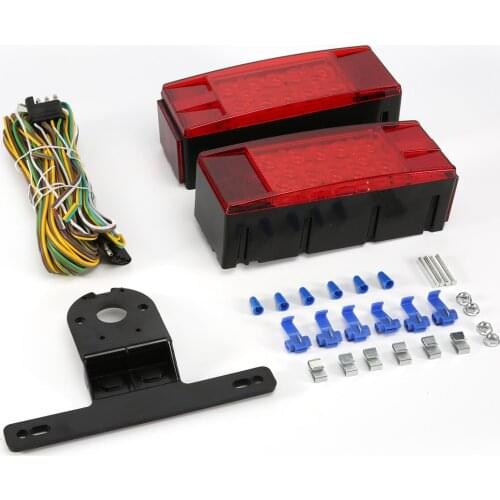 1 Set 12/24V LED Rectangular Trailer Light Kit Stop Turn Running Lights For Truck Trailer Dump Trailer IP67 Waterproof