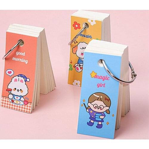 1PC Loose-Leaf Binding Ring Memo Pad Writing Cartoon Note Kawaii Study Planner School Office Supply Creative Stationery
