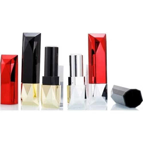 12.1mm Diamond Empty Lip Balm Tube Top Quality Plastic Lipstick Tube Cosmetic Packing Refillable Bottle Cosmetic Container 30pcs