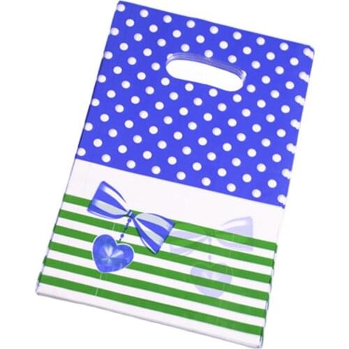 2021 New Design Wholesale 100pcs/lot 20*30cm Favor Party Birthday Gift Wrapping Plastic Wedding Gift Packaging Bags With Bow