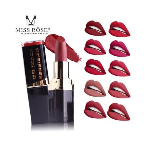 24PCS/LOT MISS ROSE Lipstick Display box matte lipstick velvet lasting moisturizing cosmetic lipstick lip makeup KYE Lipstick