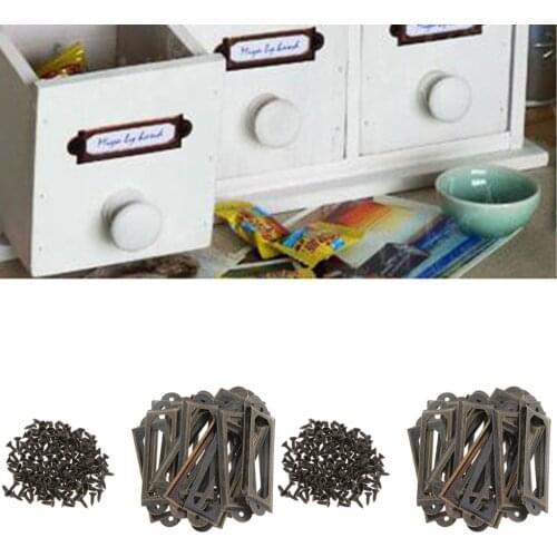 40 Sets Metal Label Holder Filing Cabinet Label Holders Name Tag Card Holder Frames With Screws