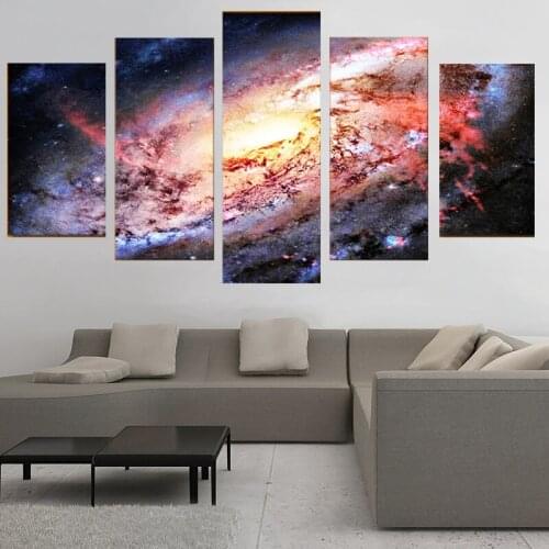 5 piece wall art canvas painting HD Print universe space galaxy stars home decoration poster Wall Art picture painting Decor
