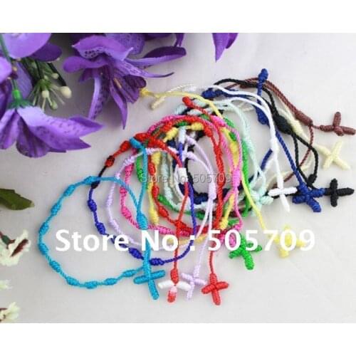 24PCS Mixed Colours Knotted Rosary Bracelets #21817